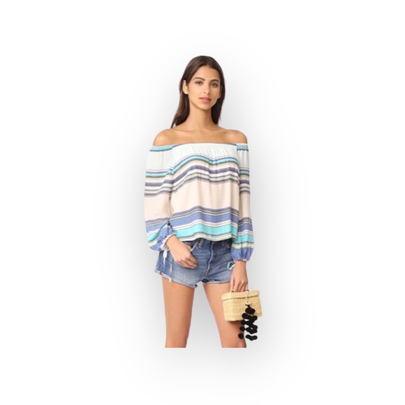 new last1 Wildfox Couture ✰ Off Shoulder Variegated Stripe Top ✰ Multi Color XS - Picture 14 of 15